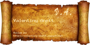 Valentiny Anett névjegykártya